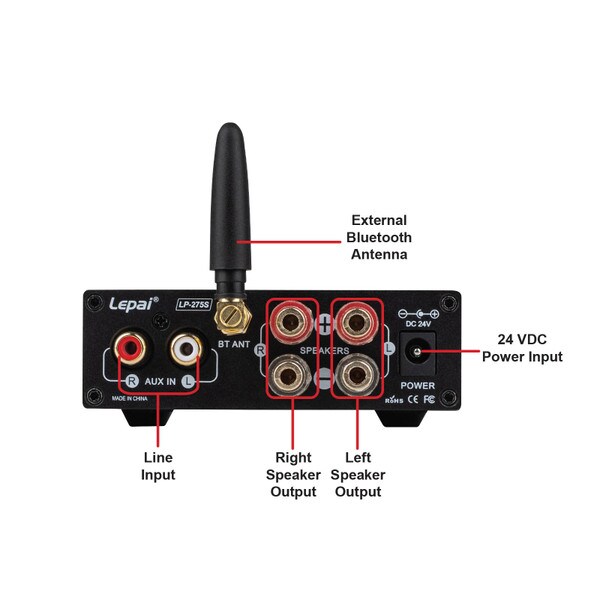 Main product image for Lepai LP-275S Digital Hi-Fi 2 x 75W Bluetooth 5.1 Amplifier with Power Supply310-275